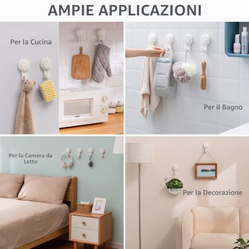 Thumbnail 5 de TAILI Ventose per Appendere Fino a 5KG, 4 Pacchetti – Girevoli a 360°