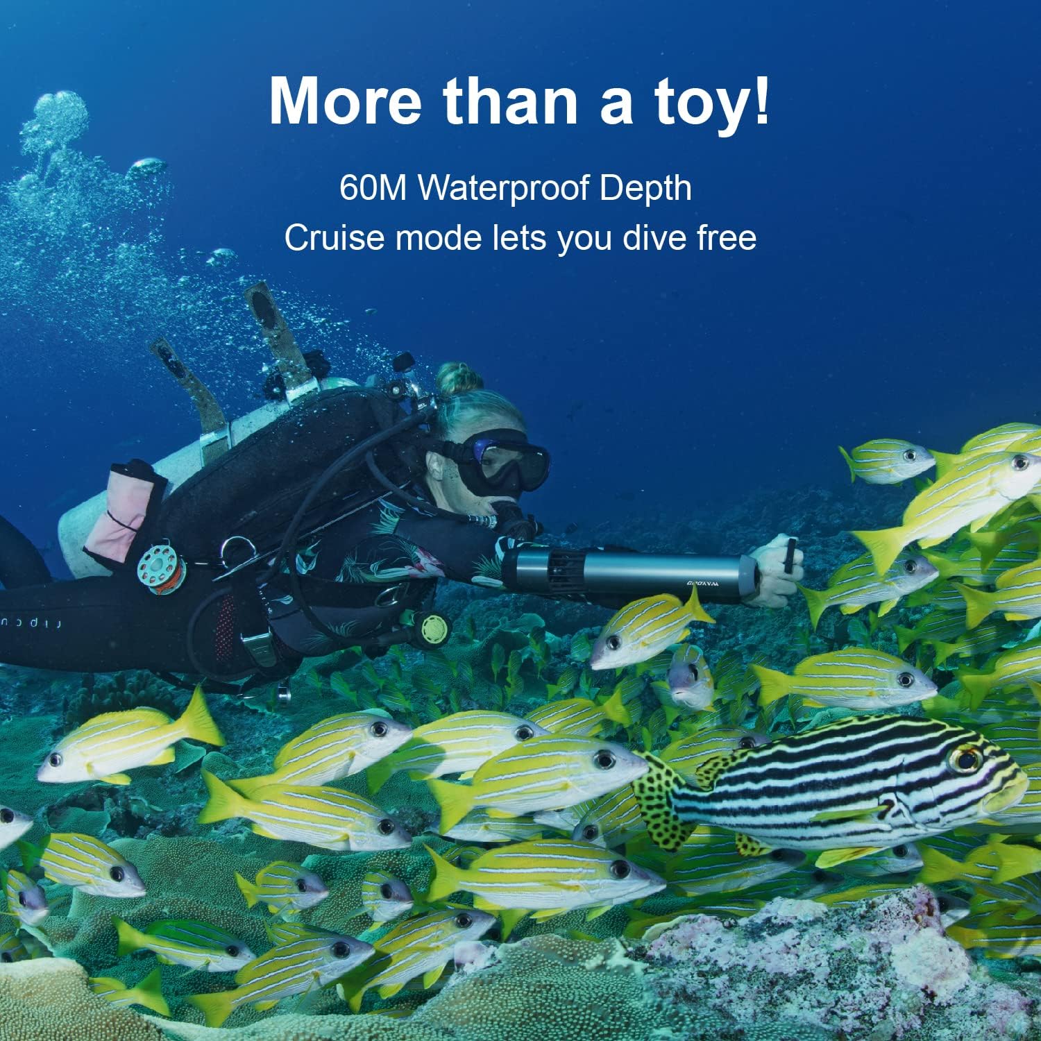 Detalle 2 de Waydoo Subnado Underwater Scooter (Black and Red Special Version) – compact portable e-scooter for underwater rides