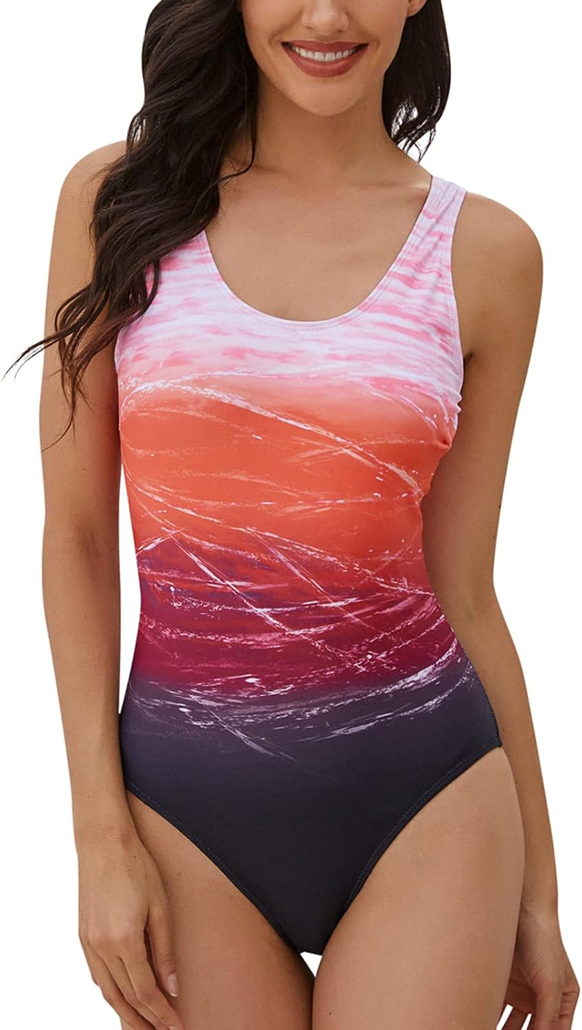 Thumbnail 6 de Heekpek Costume da Bagno Donna Intero One Piece Gradient Sportivo con Imbottito