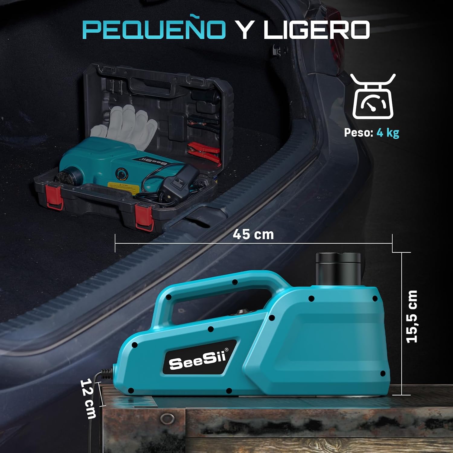 Detalle 2 de SEESII Gato Hidráulico 5T 12V para coche