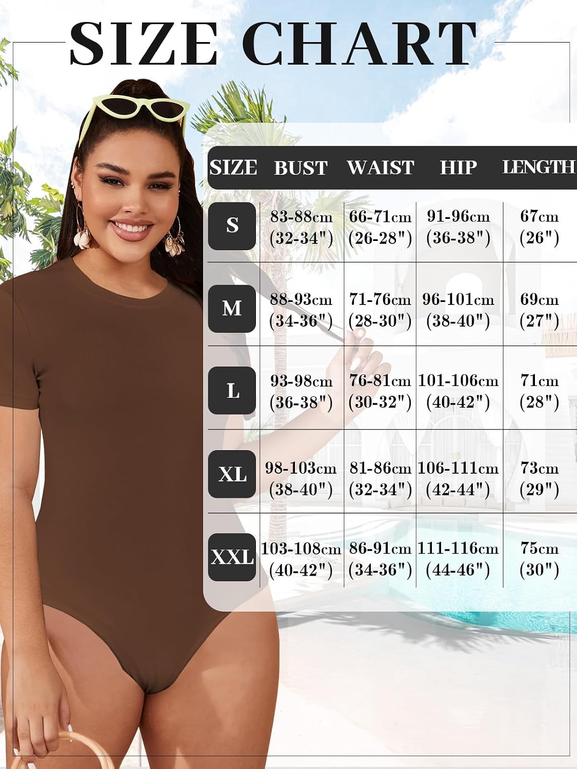 Detalle de Kefiyis Bodysuit Short Sleeves for Women – Slim Fit Nylon-Spandex Leotard with Snap Closure