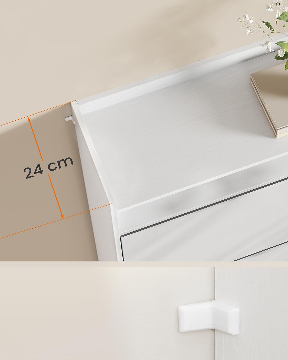Thumbnail 6 de SONGMICS HOME KADIN LBC228WE01 Shoe Cabinet, Tool-Free with 2 Flip Doors