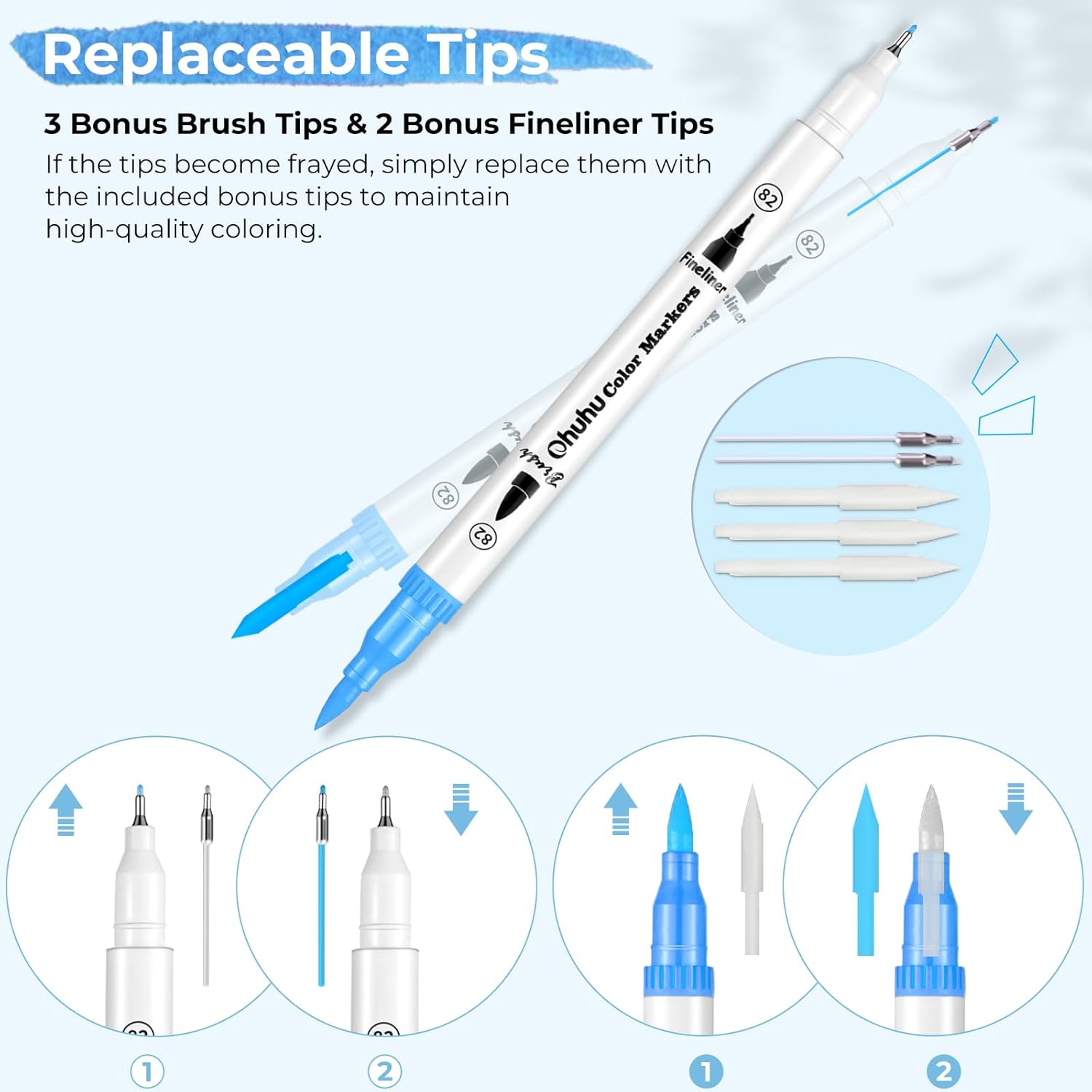 Thumbnail 6 de Ohuhu Brush Pen 100 pennarelli doppia punta 🎨