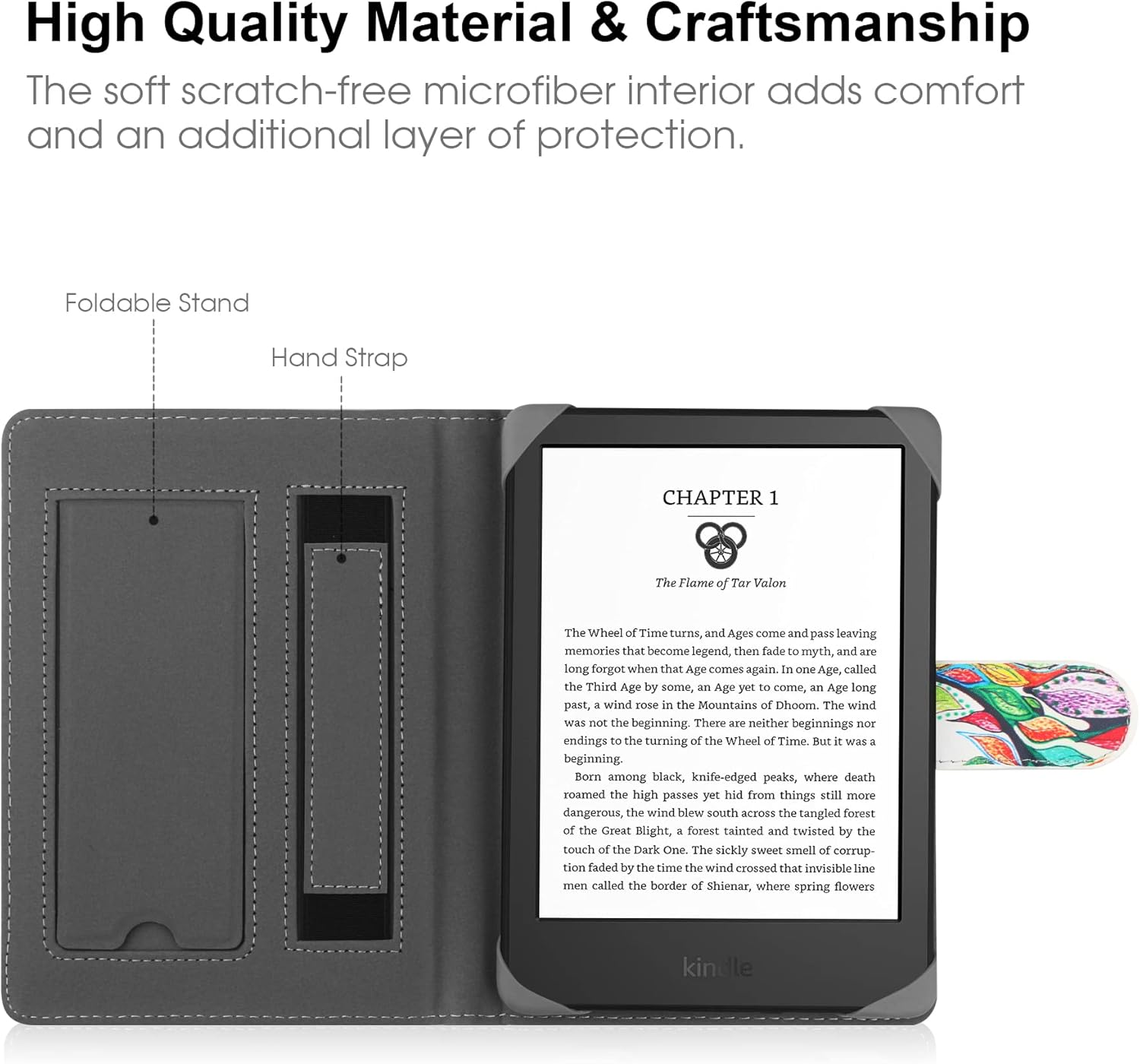 Thumbnail 4 de HoYiXi Universale Schutzhülle 6–6,8'' – Leder Standhülle kompatibel mit Kindle Paperwhite 2021–2012, 6'' Neue Kindle 2022/2019, Kobo Clara HD/2E, Nia, PocketBook & mehr