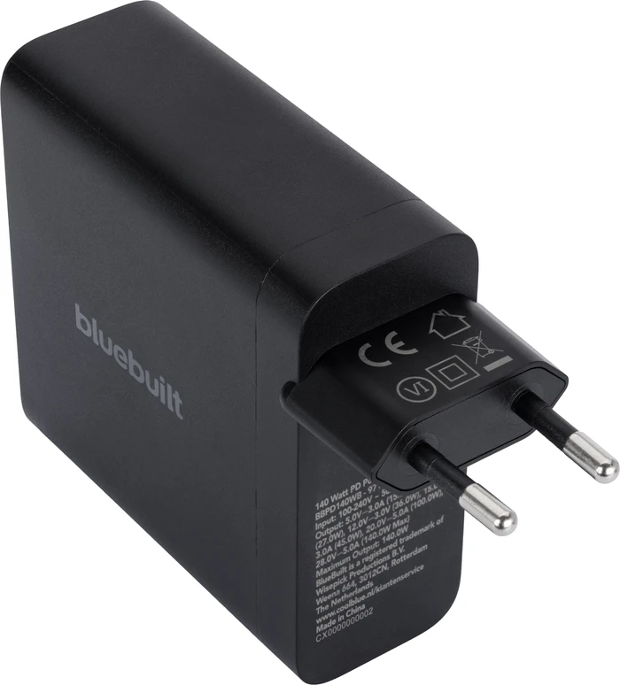 Thumbnail 5 de BlueBuilt 140 W GaN USB-C-Ladegerät (schwarz) + USB-C-Kabel 240 W, 2 m Nylon