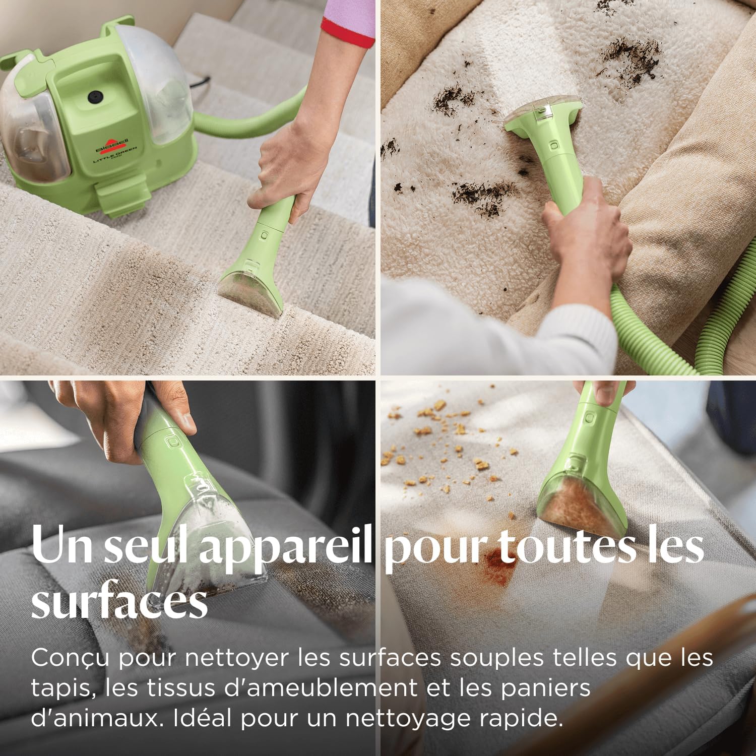 Detalle de BISSELL Little Green Mini – Détacheur portable performant et léger pour tapis, tissus et escaliers (41492)