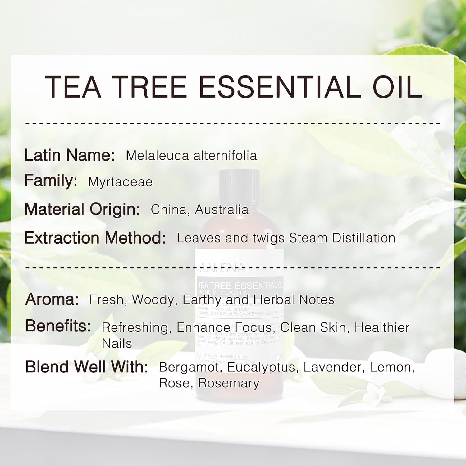 Detalle 2 de MUNUSNA Tea Tree 100ML essential oil