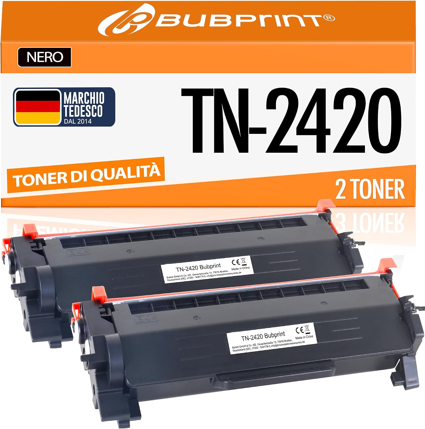 Detalle de Bubprint TN2420 TN-2410 Toner Compatibile Nero – 2-Pack per Brother (Compatibilità ampia, risparmio)