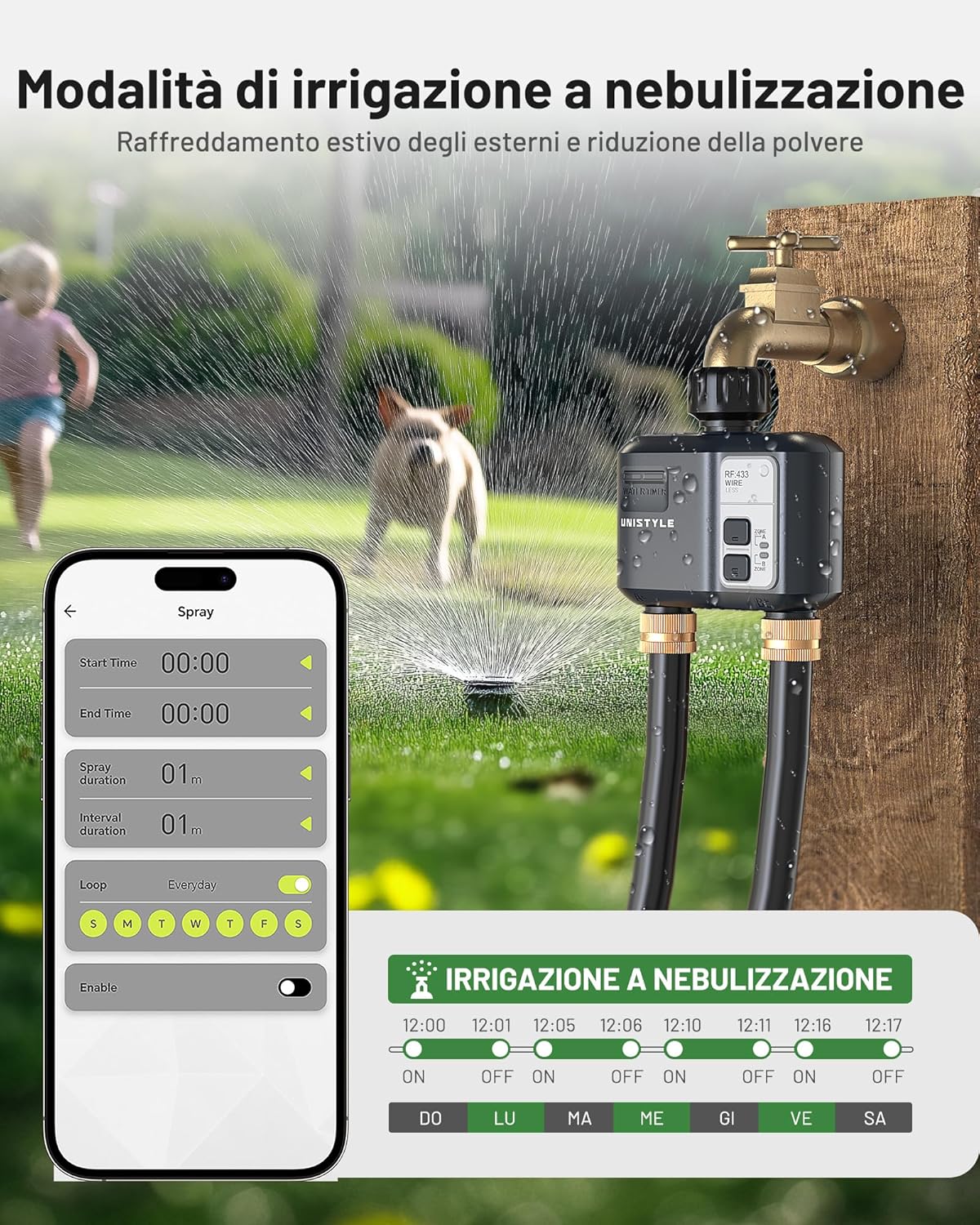 Thumbnail 3 de Centralina Irrigazione WiFi 2 Vie | Controllo remoto e gestione a due zone per giardino