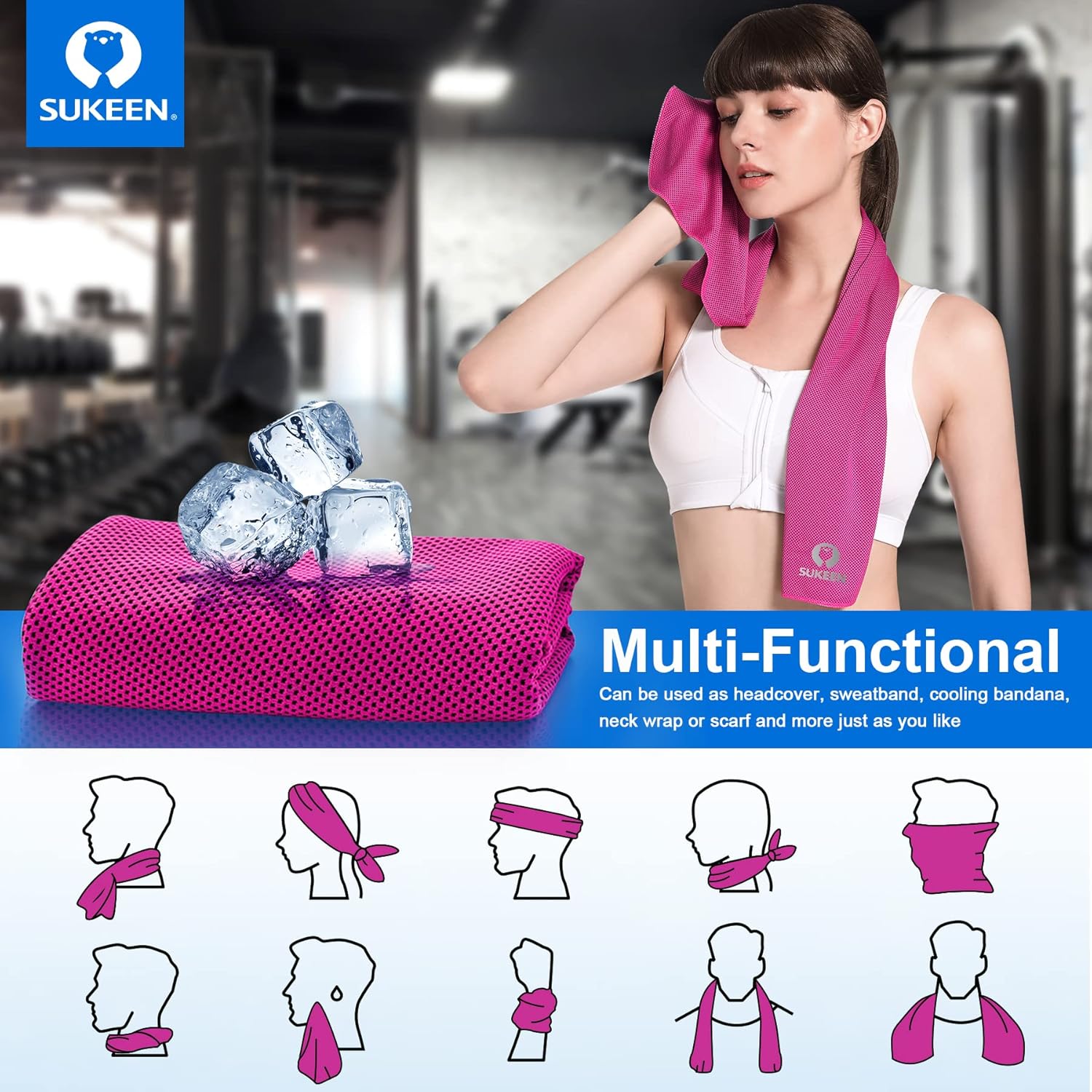 Thumbnail 4 de Sukeen Cooling Towel 4 Pack – Instant Ice Cool Down Towel for Neck & Face