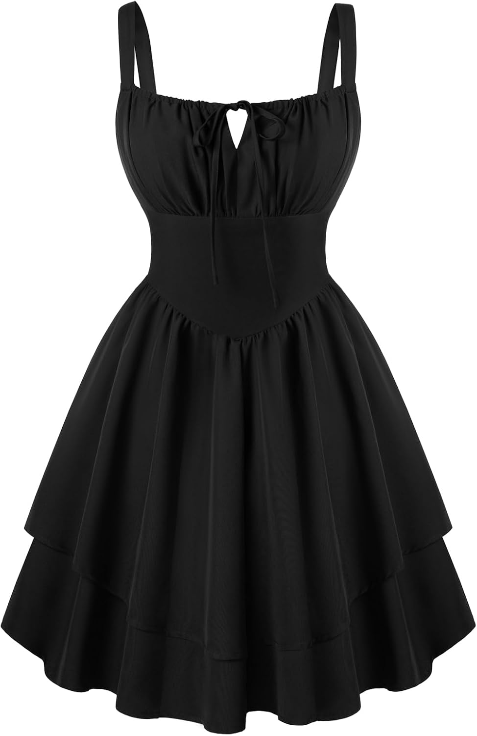 Detalle de Scarlet Darkness Corset Mini Dress for Women, Adjustable Straps and Pockets