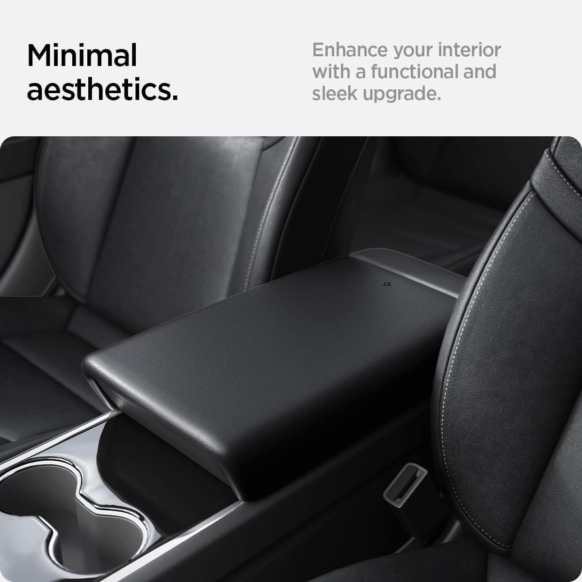Thumbnail 2 de Spigen copertura per console centrale con bracciolo in TPE antiscivolo per Tesla Model Y (~2024) e Model 3 (2021-2023) – Nero