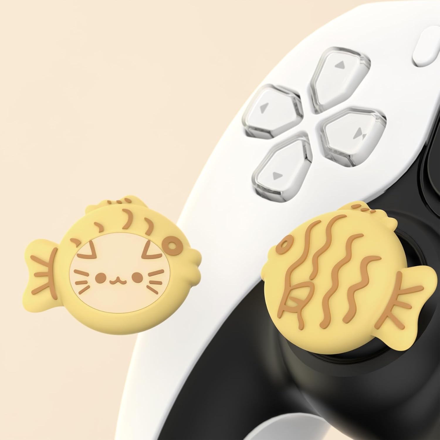 Detalle de PlayVital Taiyaki Kitten Thumb Grip Caps for Controllers – Cute Silicone Covers