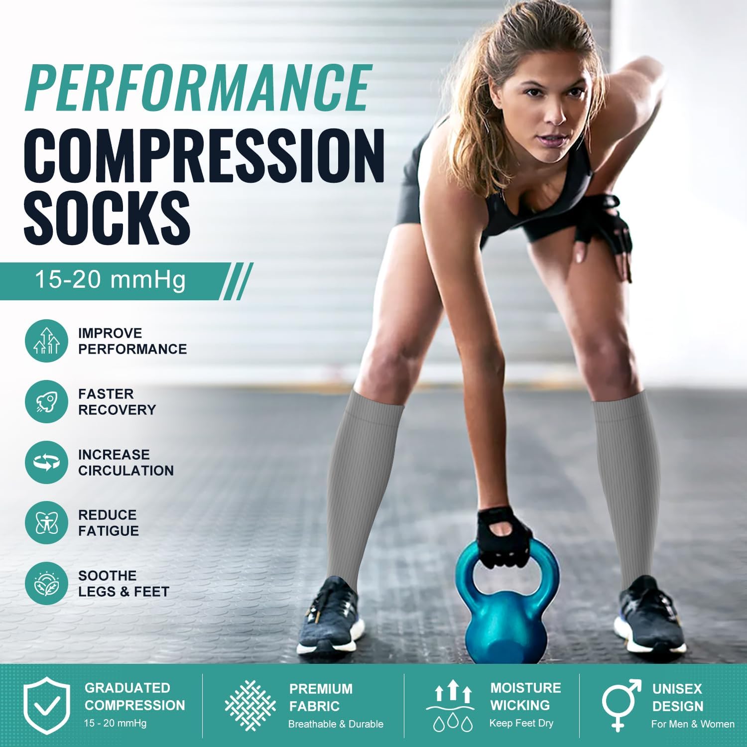 Detalle de Compression Socks, 3-Pack