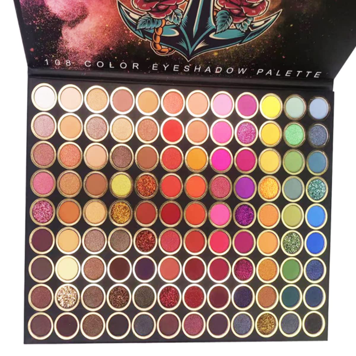 Detalle 2 de Beauty Searcher 108 Farben professionelle Lidschatten-Palette (matt, Schimmer, Perlmutt, Glitter)