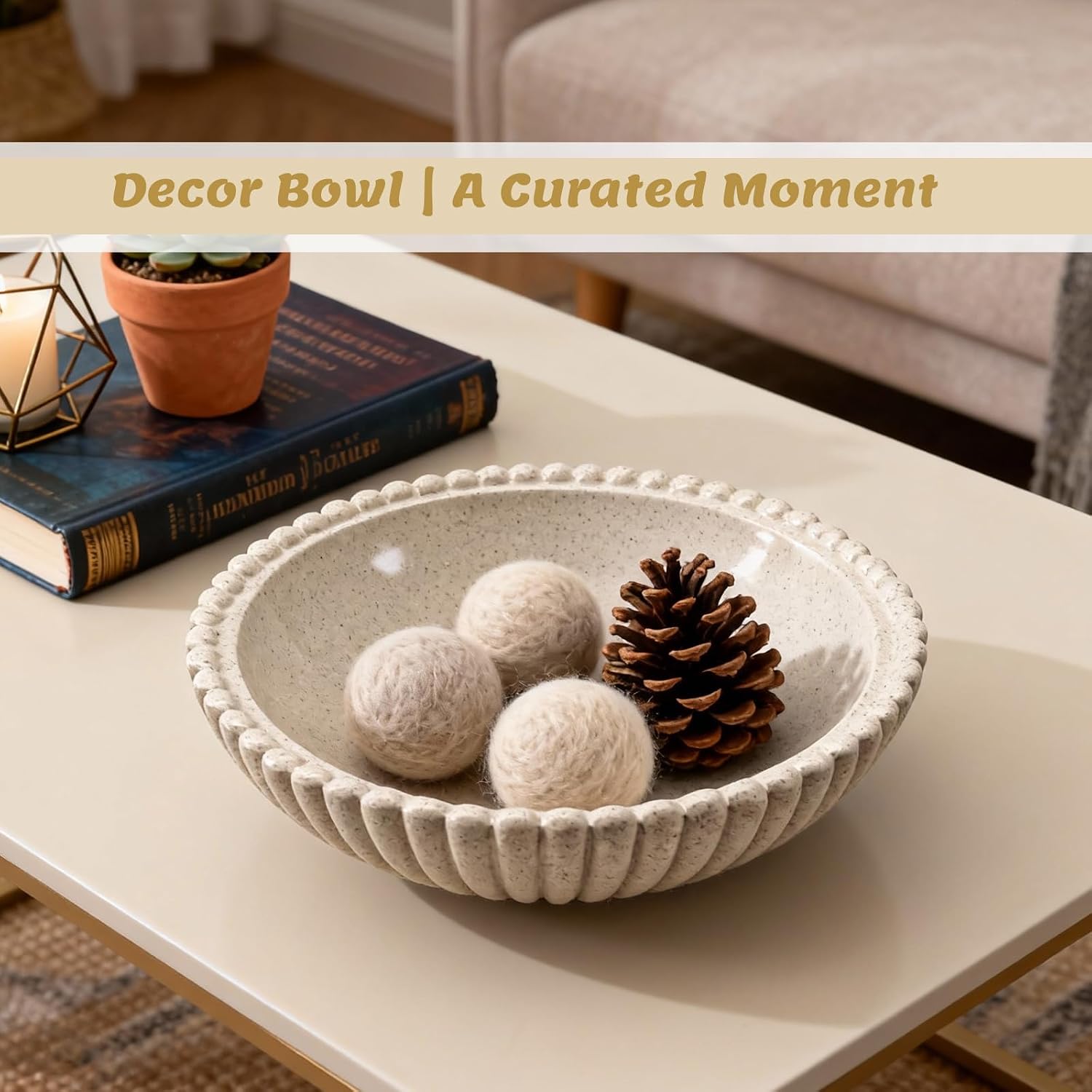 Detalle de Gutedeal Decorative Resin Bowl, 10-Inch