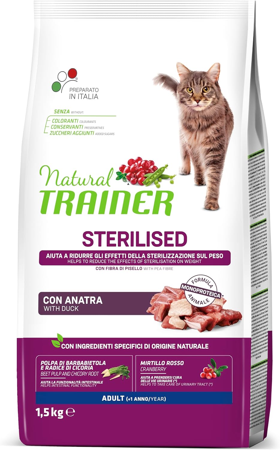 Thumbnail 6 de Trainer Natural Sterilised Adult con Salmone e Fibra di Pisello 3 Kg – alimentazione equilibrata per animali sterilizzati