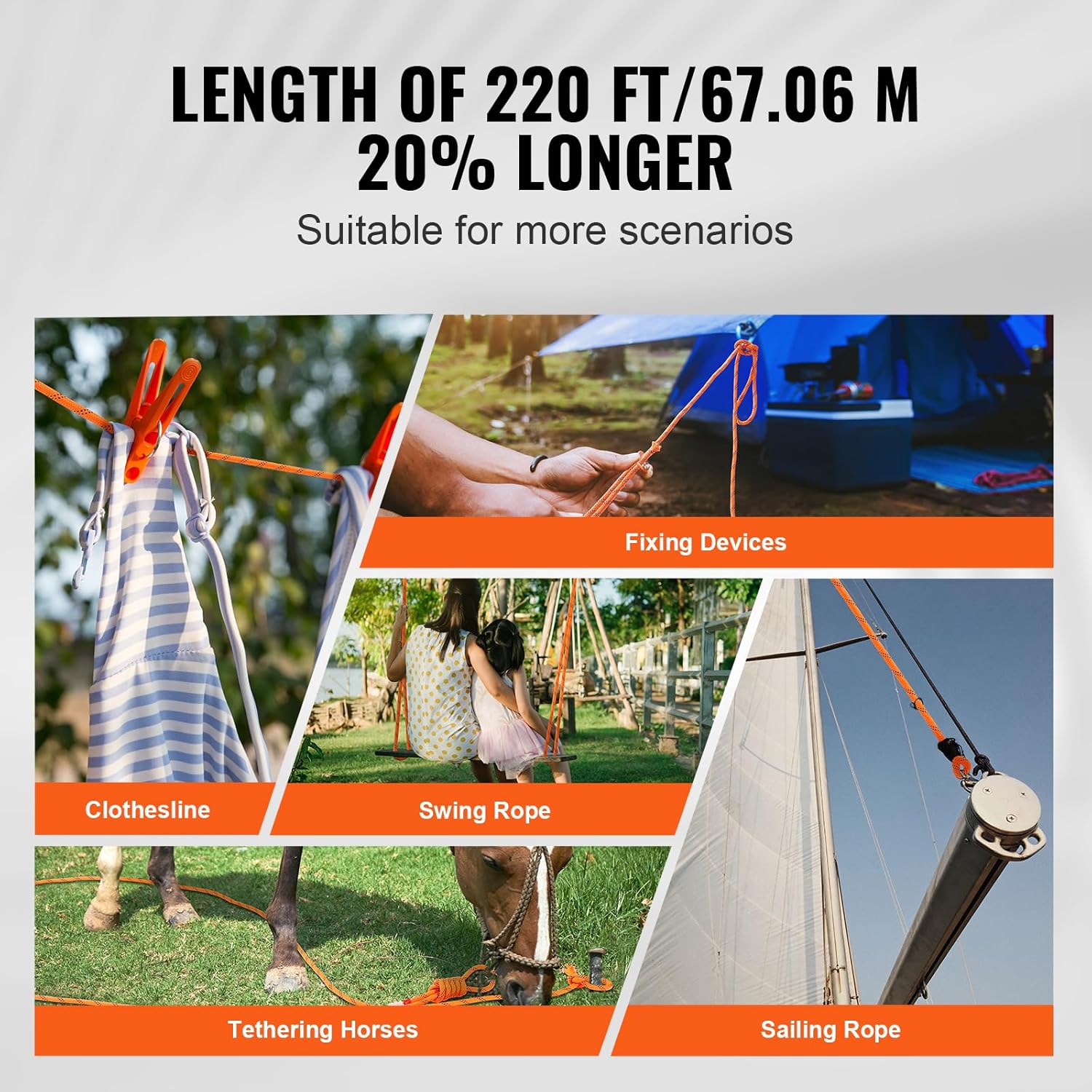 Thumbnail 3 de VEVOR 3/4 in x 220 ft Polyester Rope, 20,000 lb 🧗