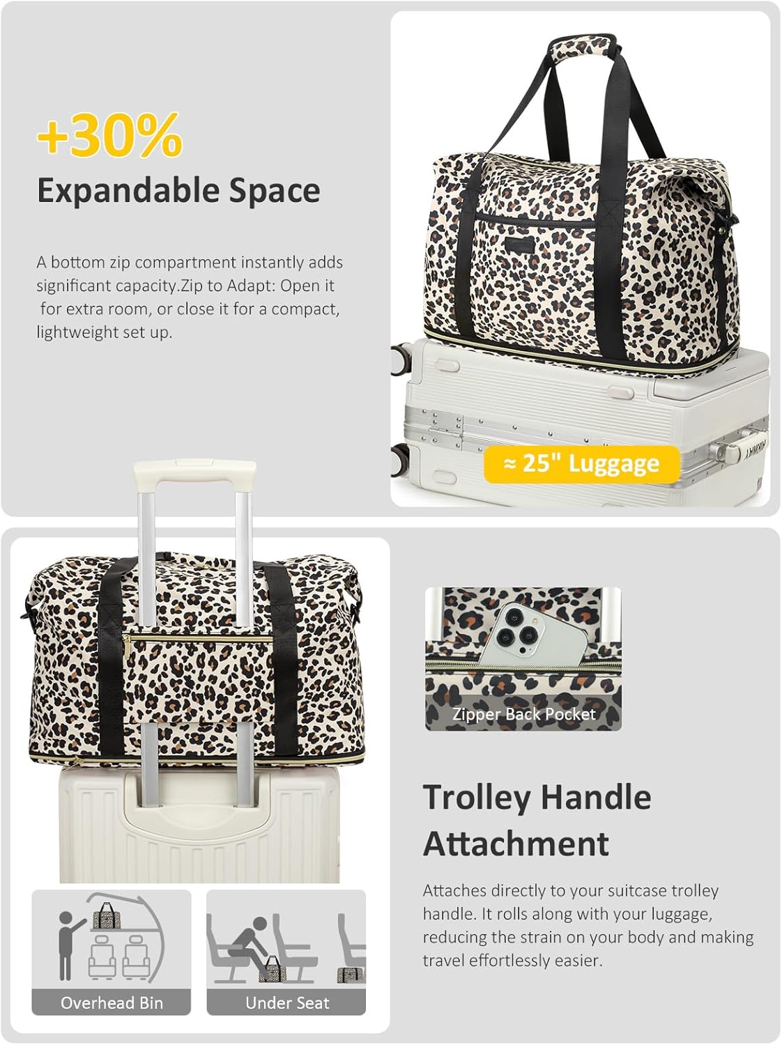 Thumbnail 4 de Capolo Expandable Travel Duffle Bag – Weekender, Hospital & Travel Companion