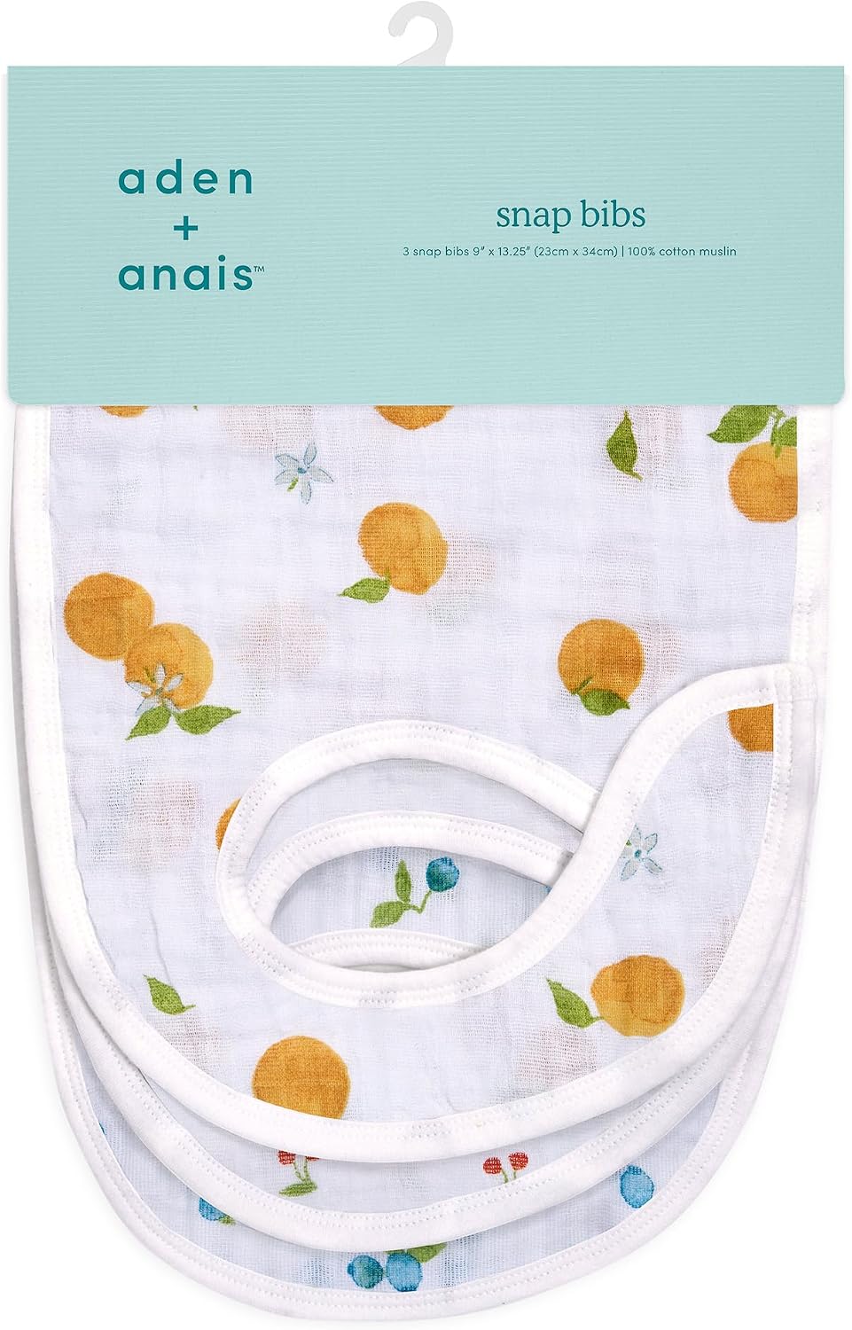 Detalle de aden + anais BBADABASNO30007 スナップビブ 3枚セット オーガニックコットン・3層ガーゼ