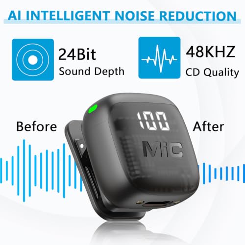 Detalle de RICCHI Mini Wireless Lavalier Microphone for iPhone and More