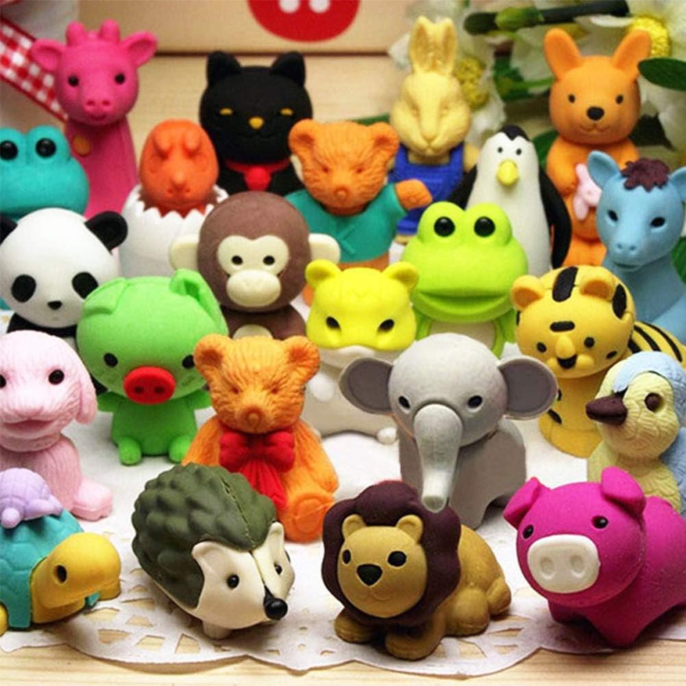 Detalle de URSKYTOUS Puzzle Animal Erasers, 46-Piece Set