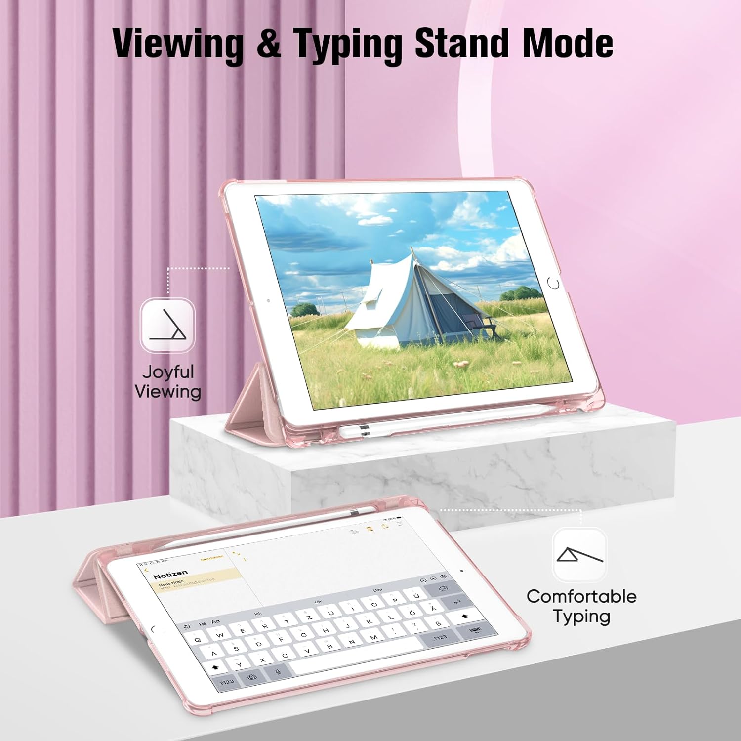Thumbnail 2 de FINTIE Schutzhülle für iPad (9./8./7. Generation, 10,2 Zoll) mit Stifthalter & Auto Schlaf/Wach – Roségold