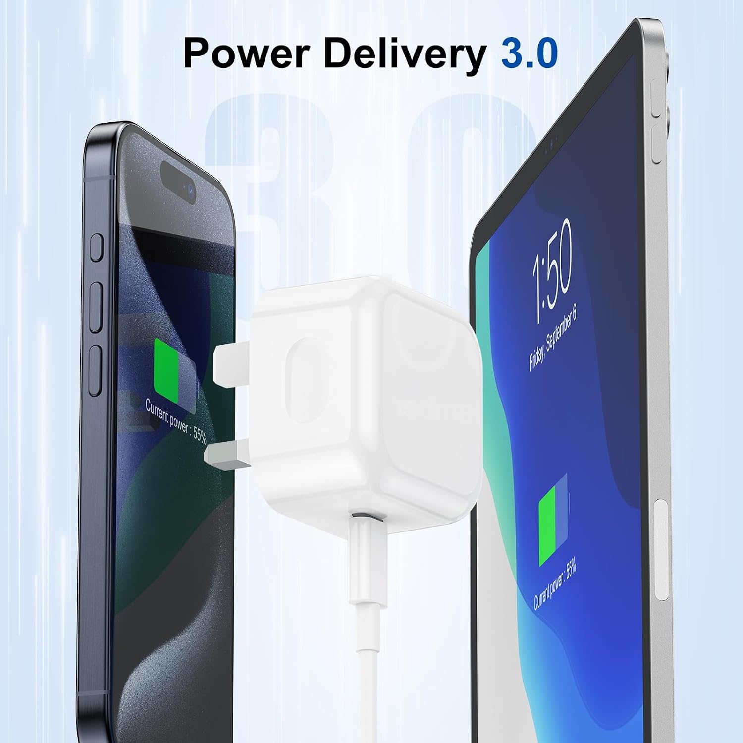 Thumbnail 3 de iPhone 17 16 Fast Charger with 2m Cable and iPad Fast Charger – UK Compatibility