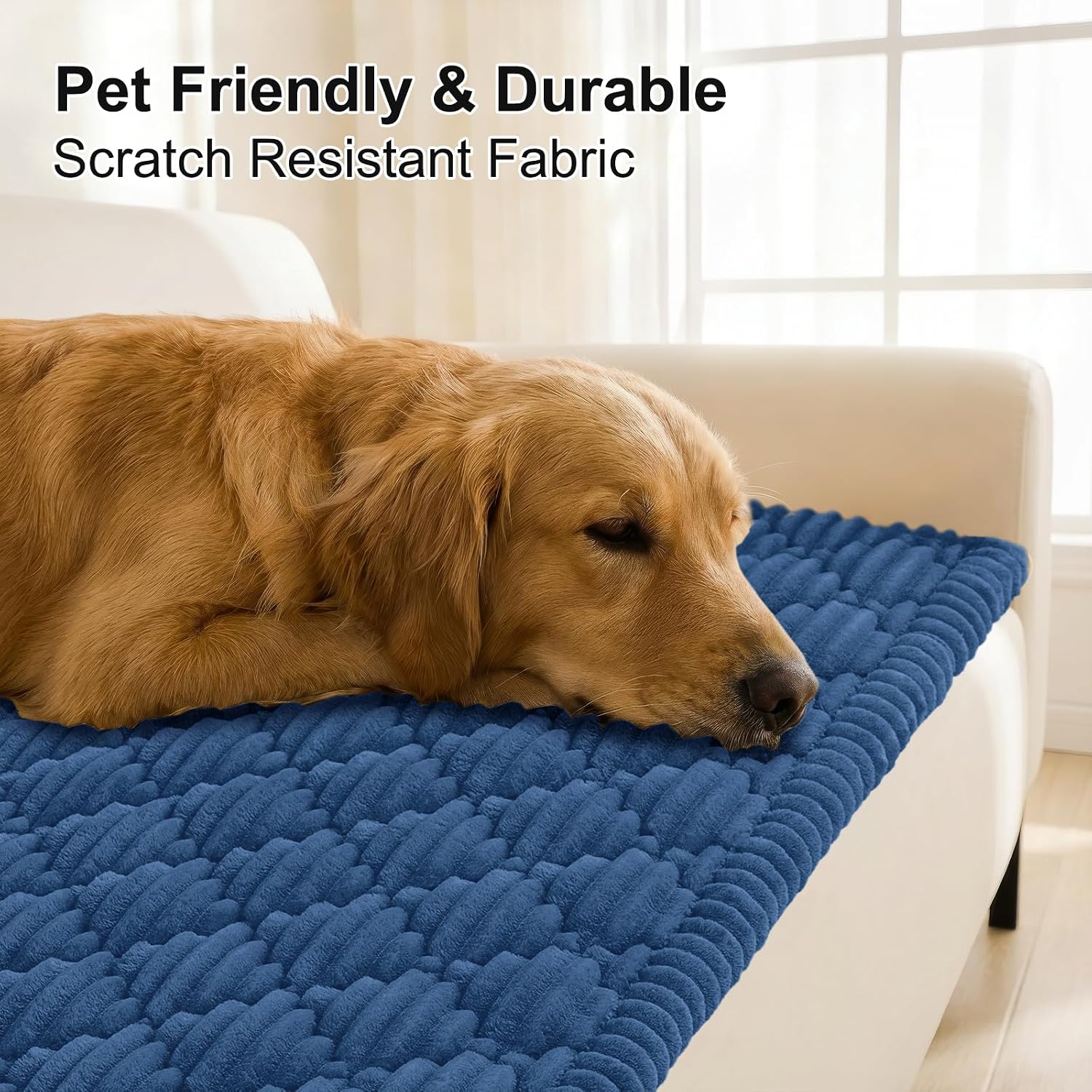Detalle de Smiry Pet Couch Covers for Dogs (Washable, Non-Slip, Navy 27.6" x 88")