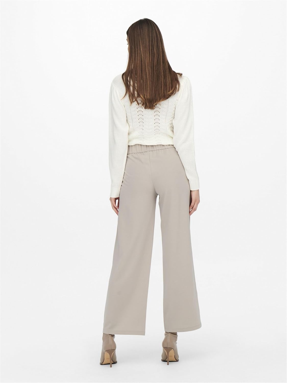 Detalle de JDY Damen Hose mit Weitem Bein und Elastischer Taille – Regulärer Schnitt, vielseitig kombinierbar