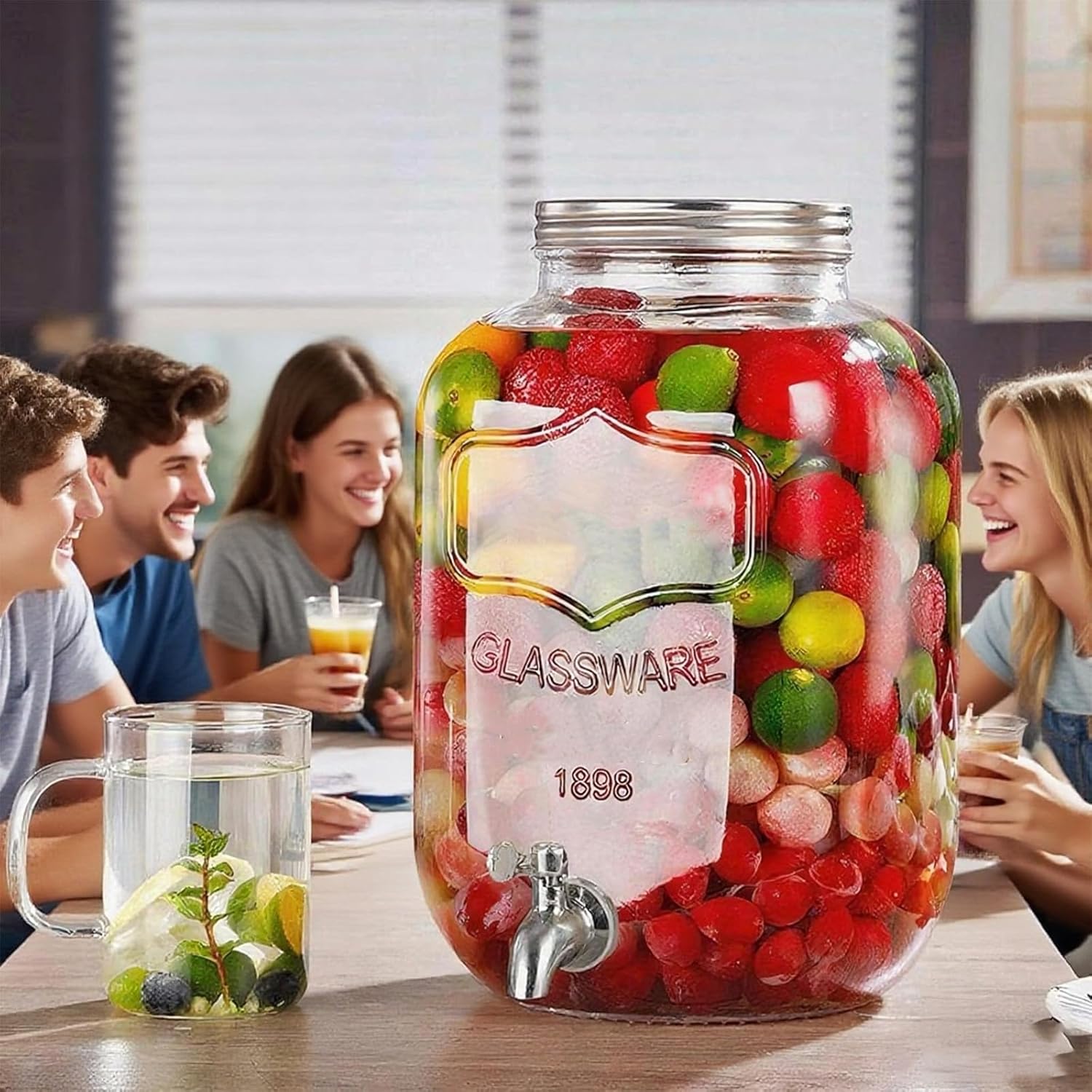Detalle 1 de Toowood 2er-Set Glas Getränkespender 4 l