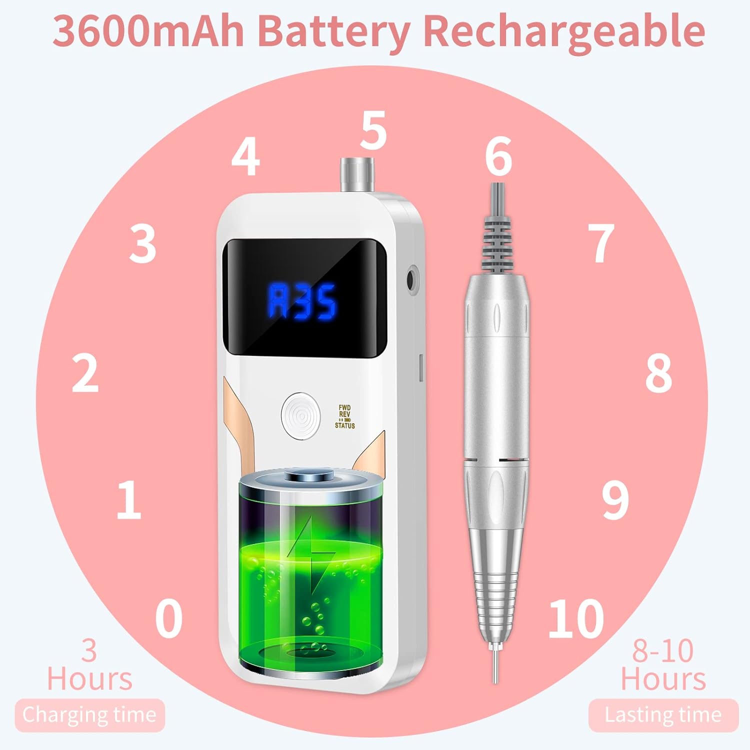 Thumbnail 4 de MOCOWIND Portable Nail Drill 35000 RPM