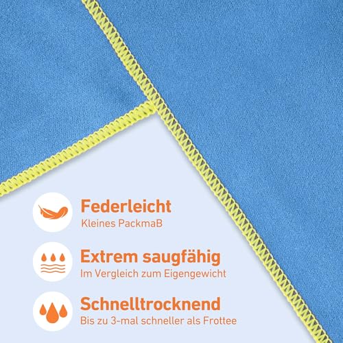 Thumbnail 1 de Jokisa 2-Tuch Set Mikrofaser Handtücher 180x90 cm + 100x50 cm – Schnell Trocknend, Vielseitig für Fitness, Strand und Camping