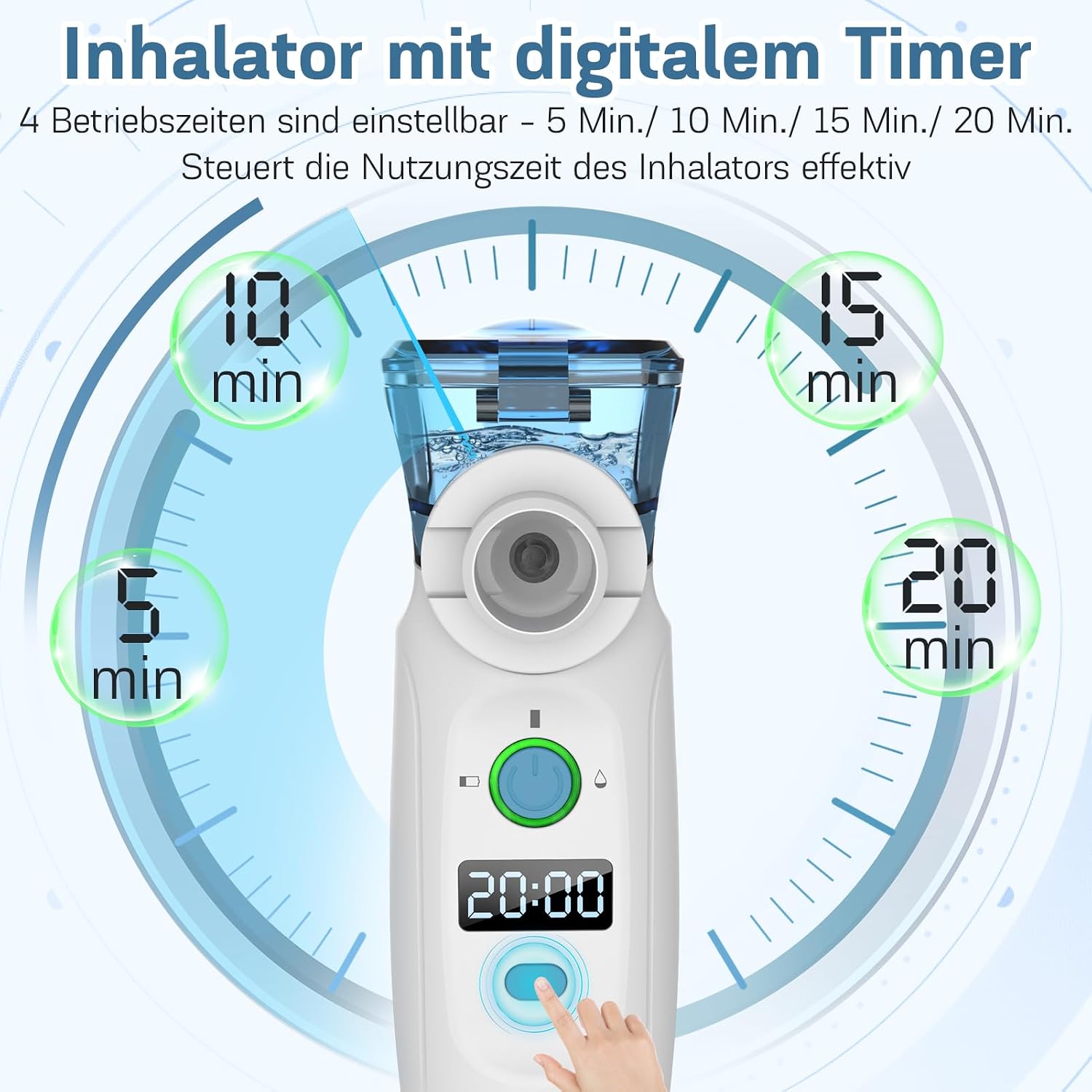 Thumbnail 1 de Nigecue Inhalationsgerät Tragbar Vernebler Set – leise, kompakt und USB-aufladbar