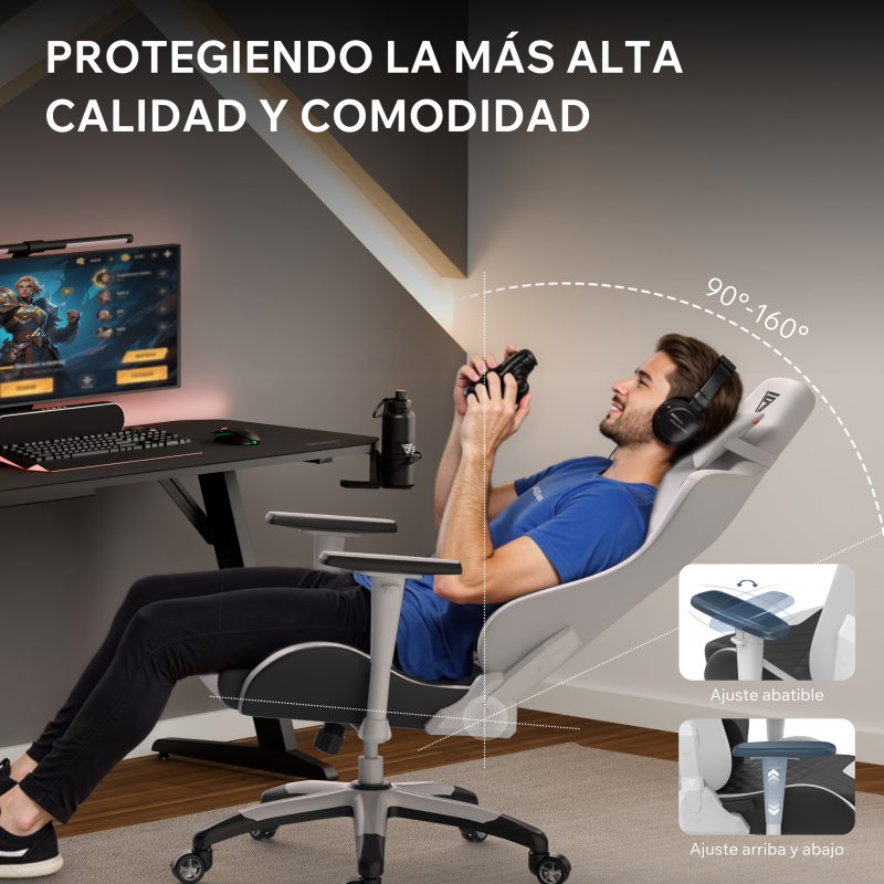 Detalle de SENSE7 Spellcaster Senshi Edition XL: Silla Gaming ergonómica de ecopiel con soporte lumbar, para altas y hasta 160 kg