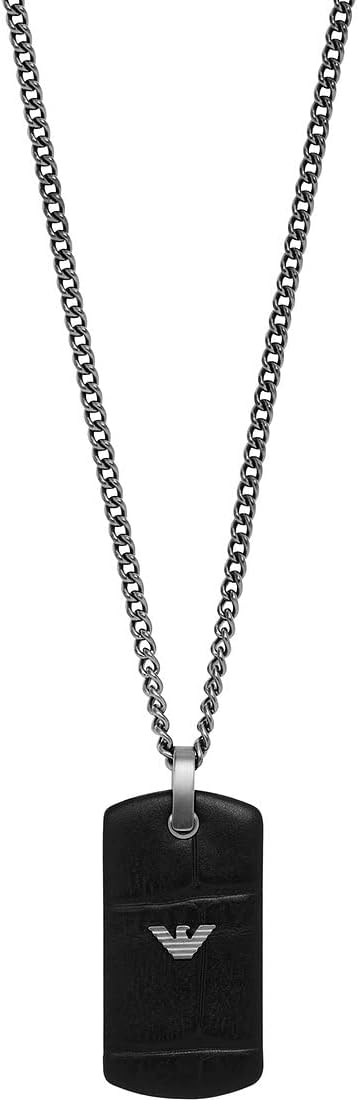 Thumbnail 5 de Collier à pendentif homme Emporio Armani en acier inoxydable, finition brossée (longueur 525 mm)