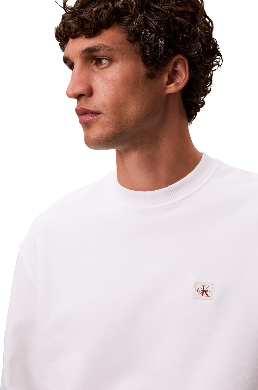 Detalle de Calvin Klein Uomo felpa Terry Badge 92% cotone
