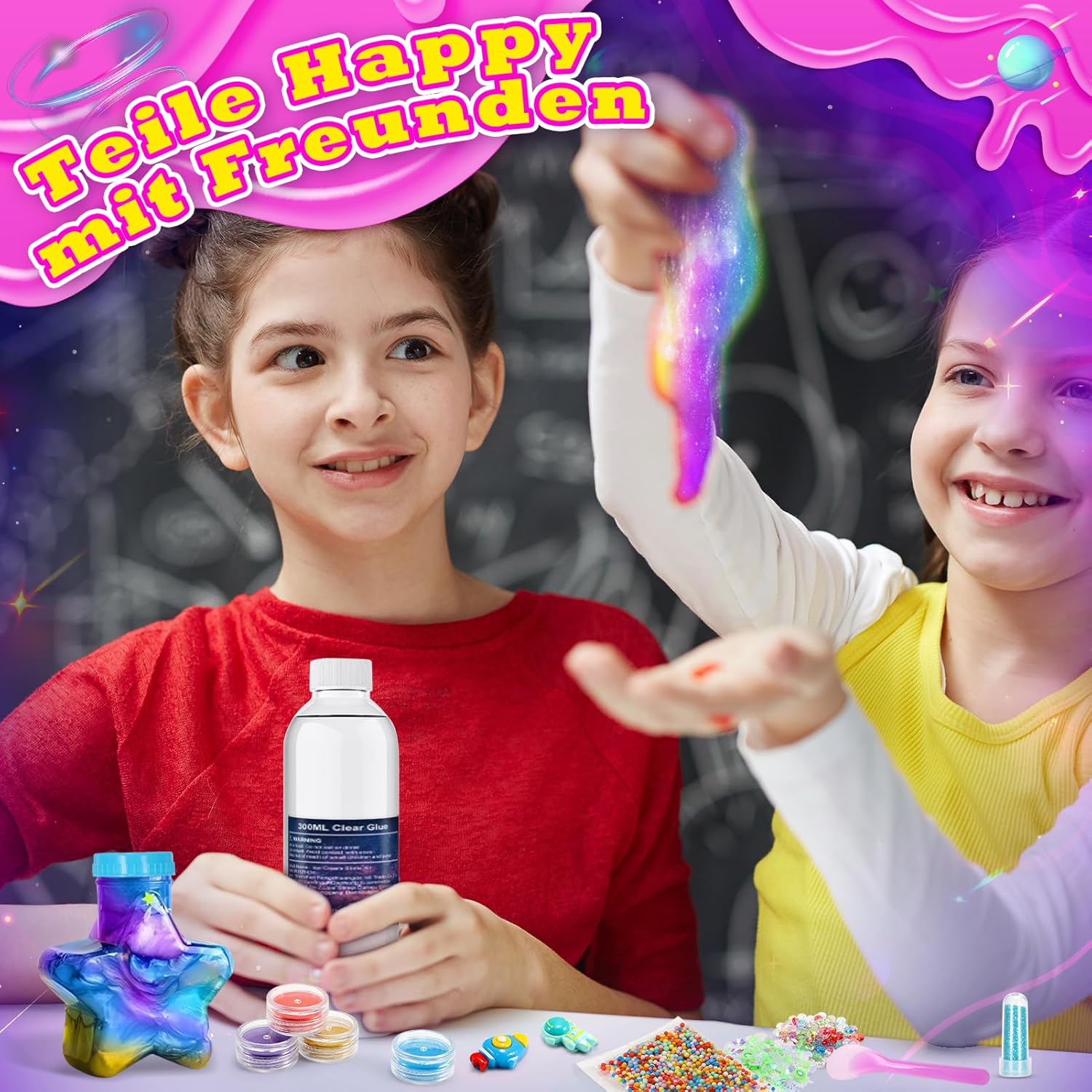 Detalle 2 de Hapikids Schleim Selber Machen Set – kreatives DIY‑Schleimlabor für Kinder 6–12 Jahre