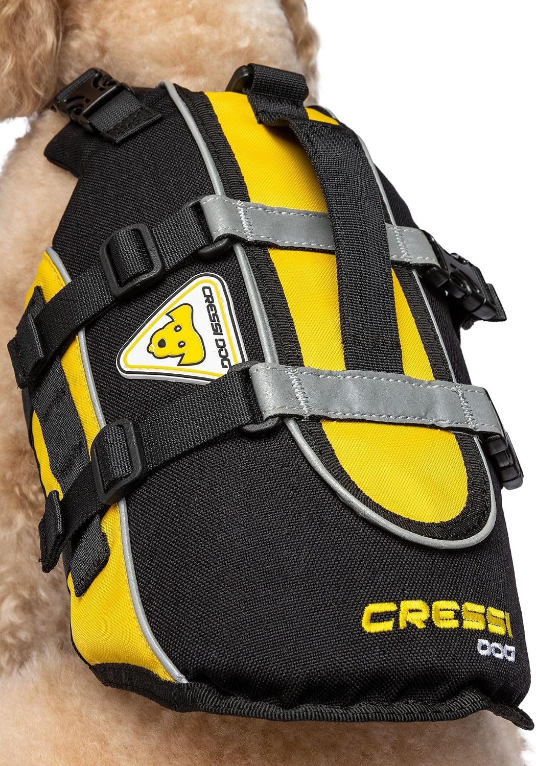 Detalle 2 de Cressi kamizelka ratunkowa dla psa XL, żółta, z uchwytem i pierścieniem na smycz