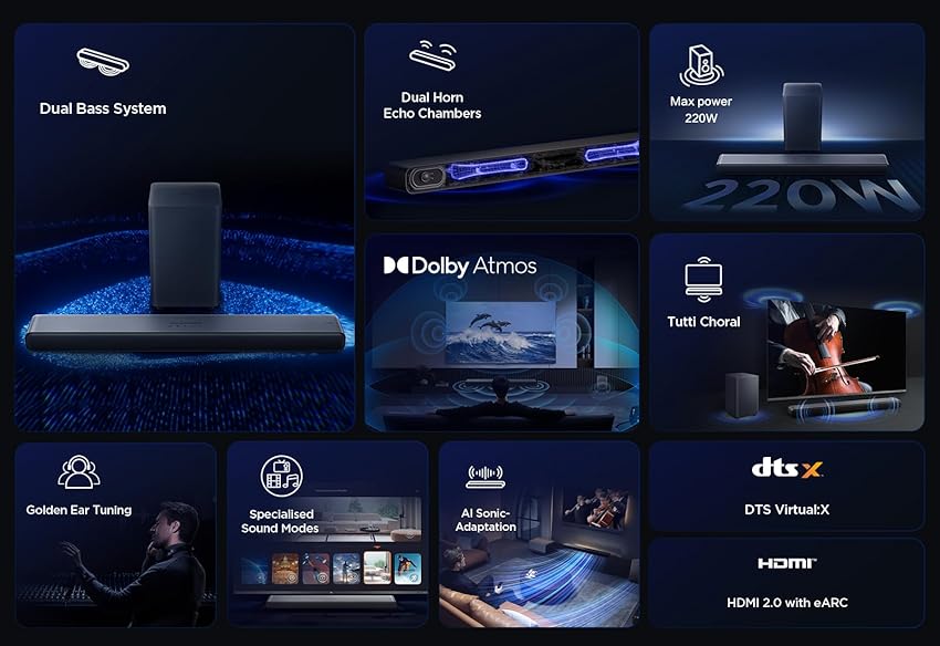 Detalle 2 de TCL S55HE Barra de sonido Dolby Atmos 220 vatios