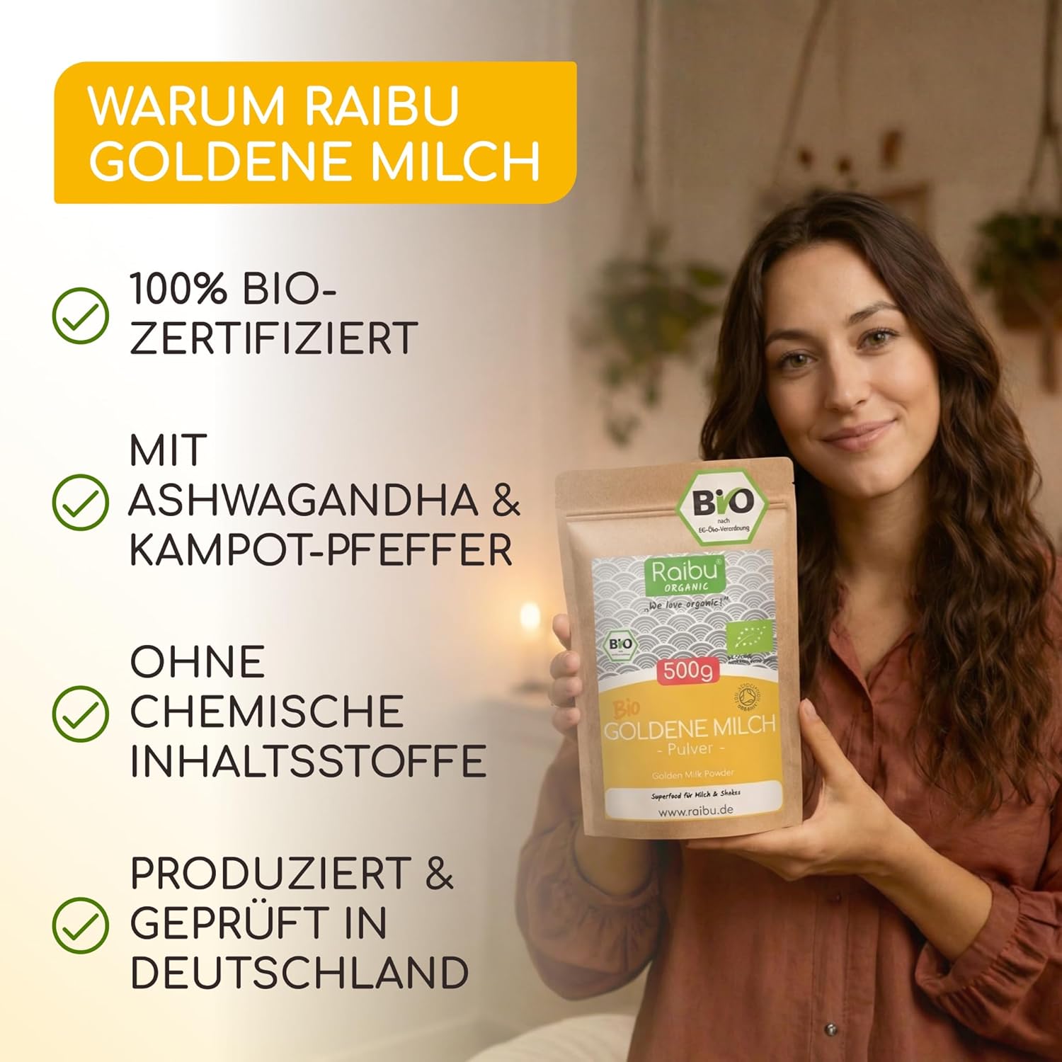 Thumbnail 2 de Raibu Goldene Milch Pulver BIO 500g