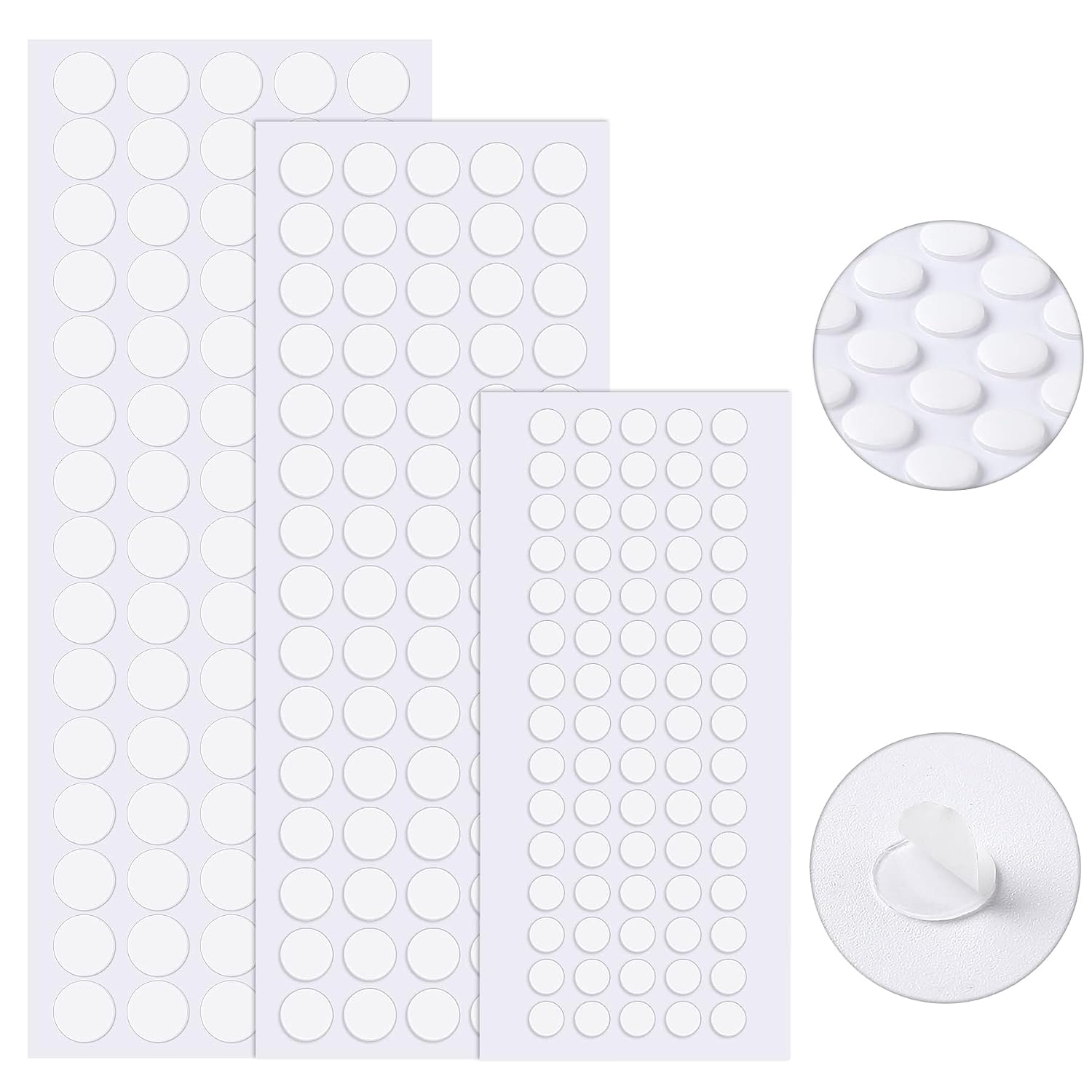 JANYUN 225-Piece Double-Sided Sticky Dots, Clear Acrylic, Reusable
