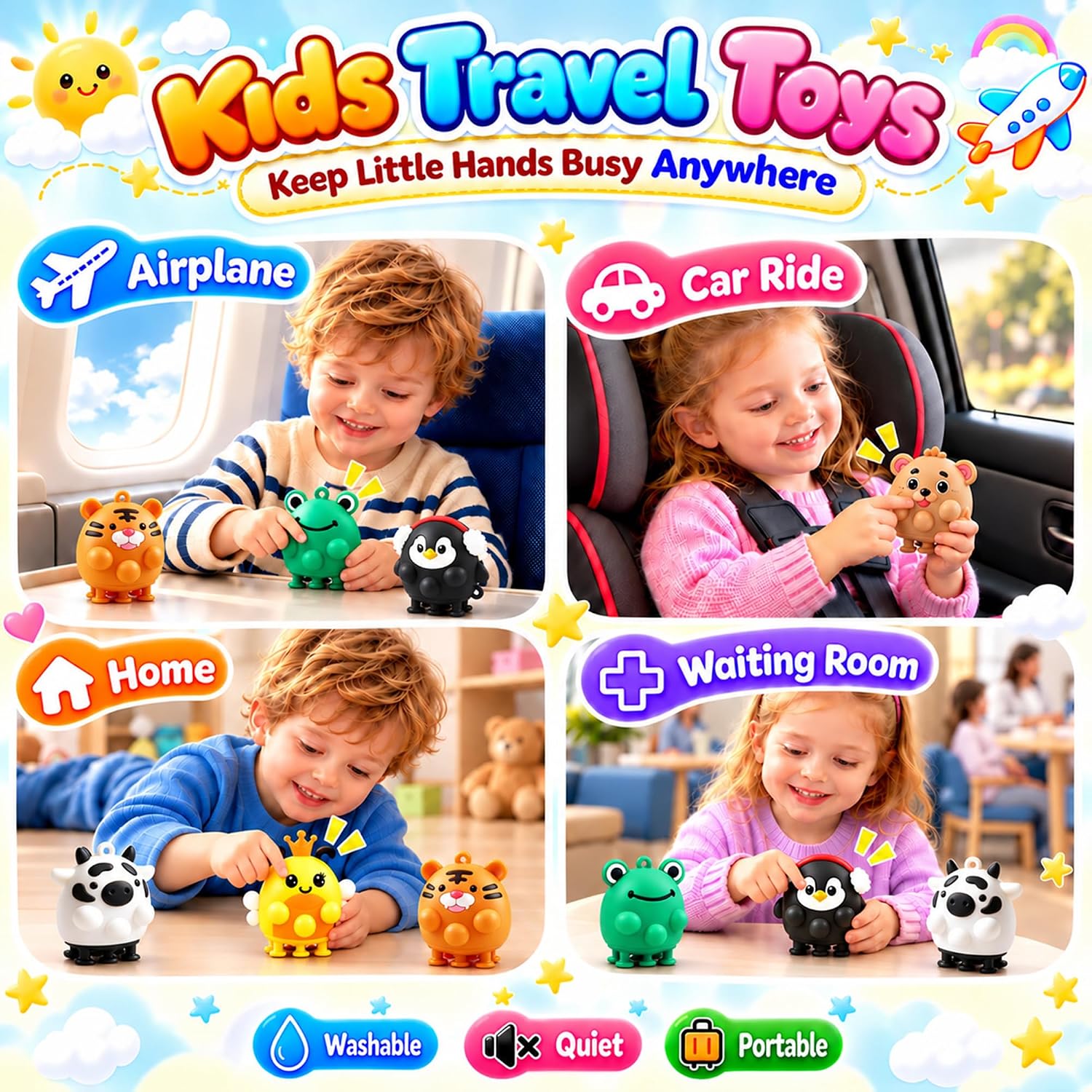 Thumbnail 5 de ChildFun Animal Suction Popper Sensory Toys, 6-Piece Silicone Set