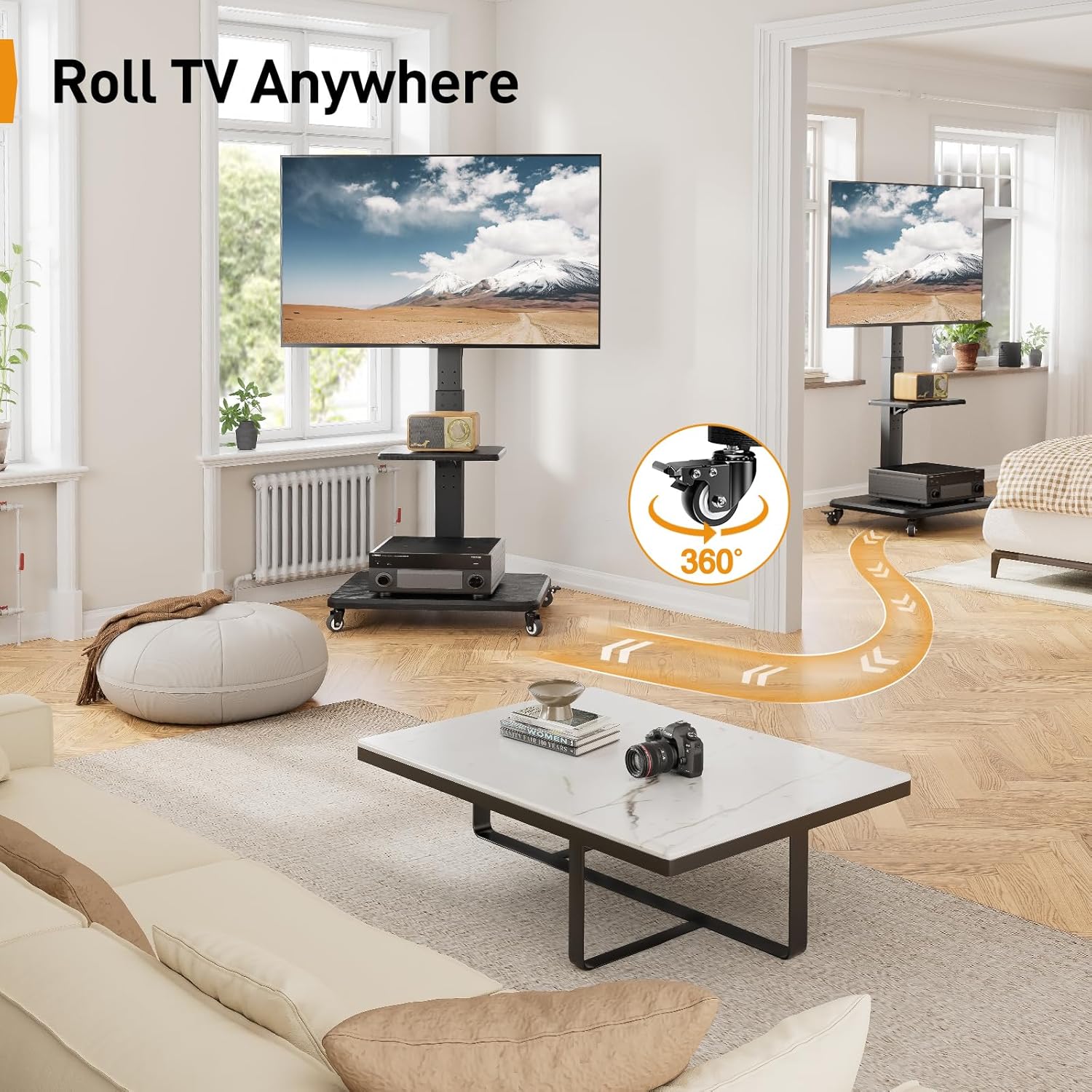 Thumbnail 3 de Perlegear PGTVMC27 mobile TV stand for 32–75"