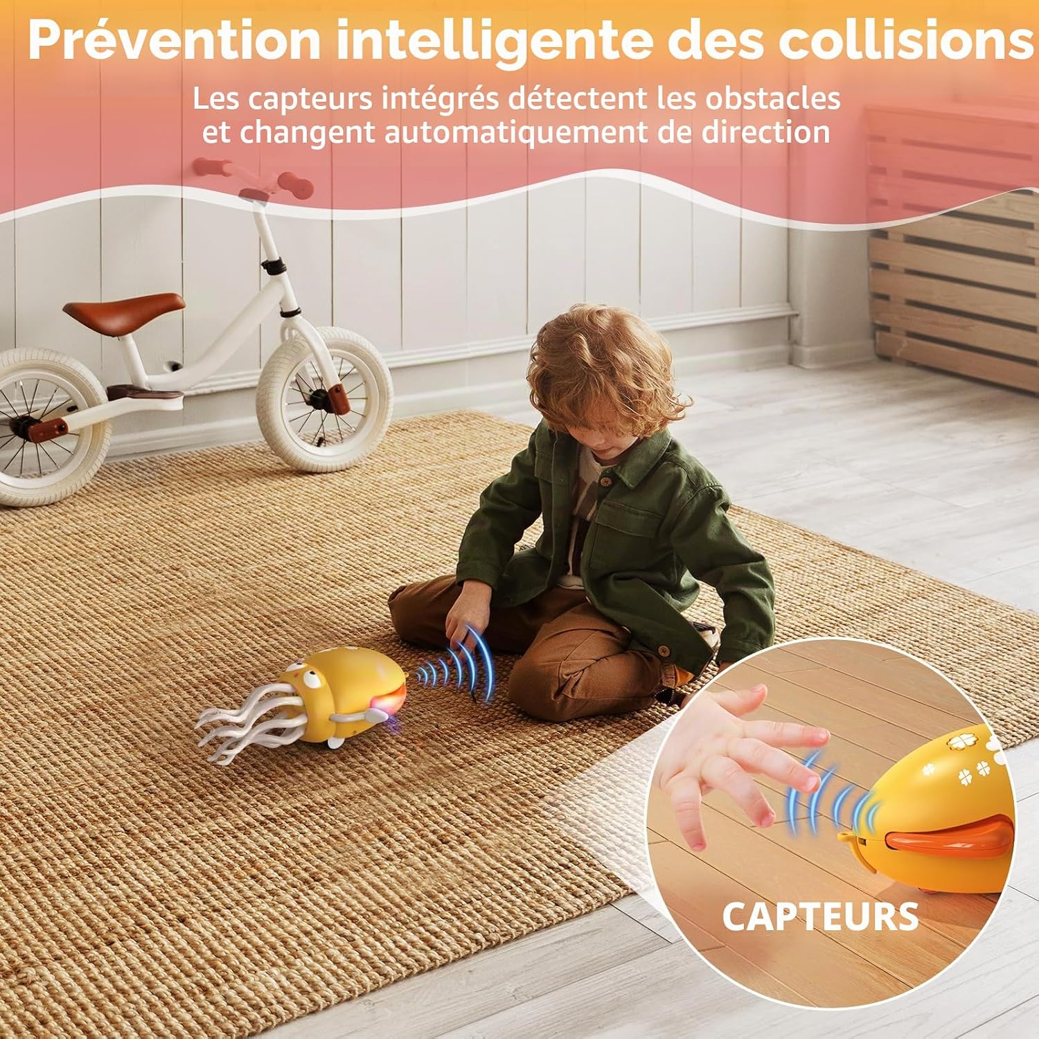 Thumbnail 3 de SWTOIPIG Jouet interactif pieuvre – danse lumineuse, musique et évitement d’obstacles