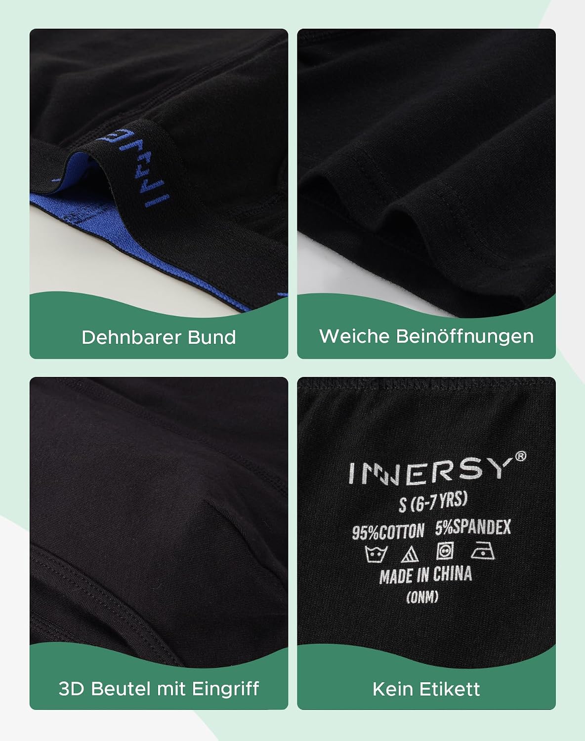 Detalle 2 de INNERSY Boxershorts Jungen Baumwolle 5er Pack
