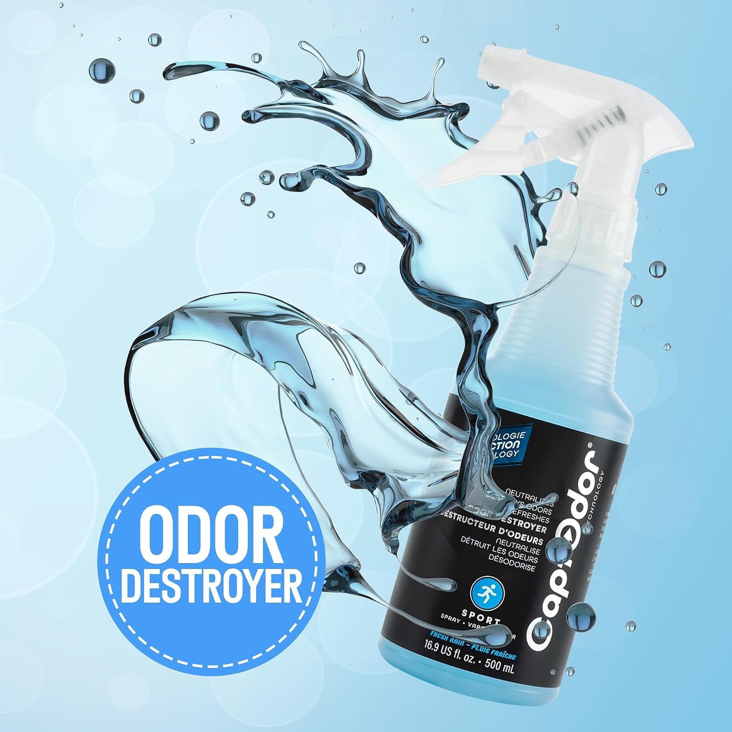 Detalle 2 de Captodor 7001 Sports Odour Eliminator Spray, Fresh Rain, 2 x 500 ml