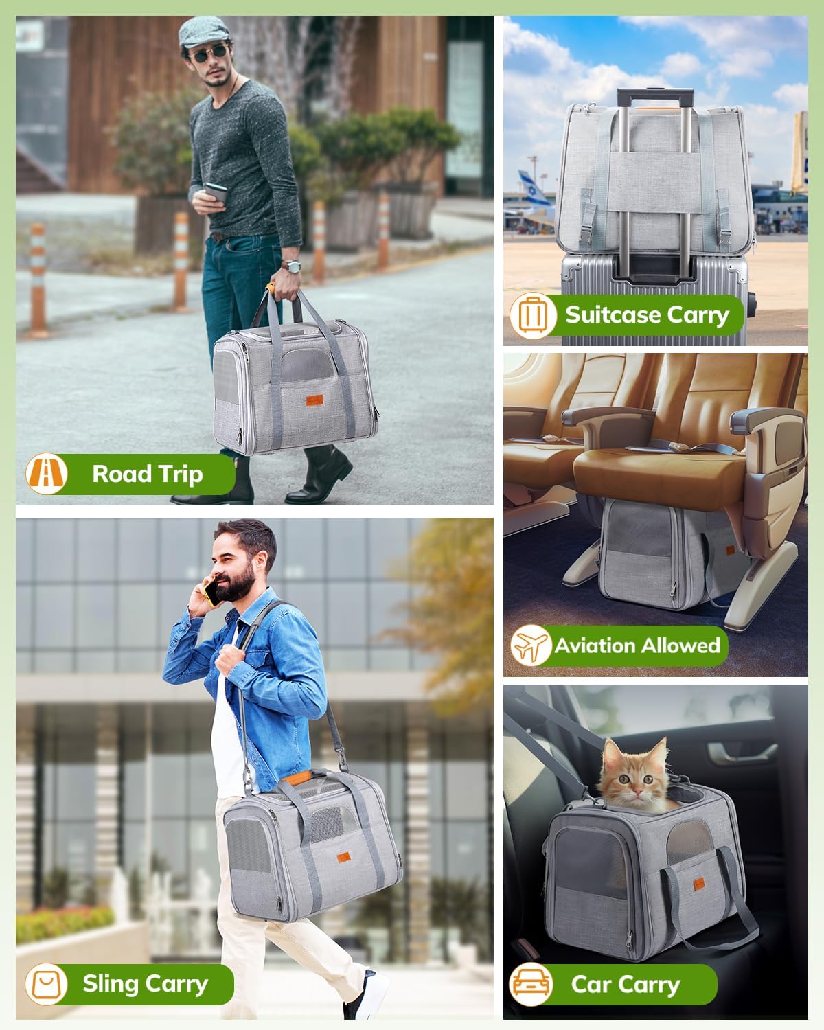 Detalle 2 de Morpilot Transportbox Katze Faltbare Transporttasche