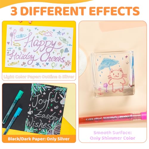 Thumbnail 5 de Ohuhu 18 marqueurs à double ligne métalliques 📝