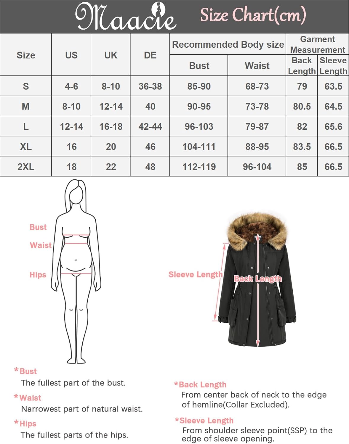 Detalle de Maacie Manteau de maternité d'hiver en coton — veste chaude et pratique au quotidien